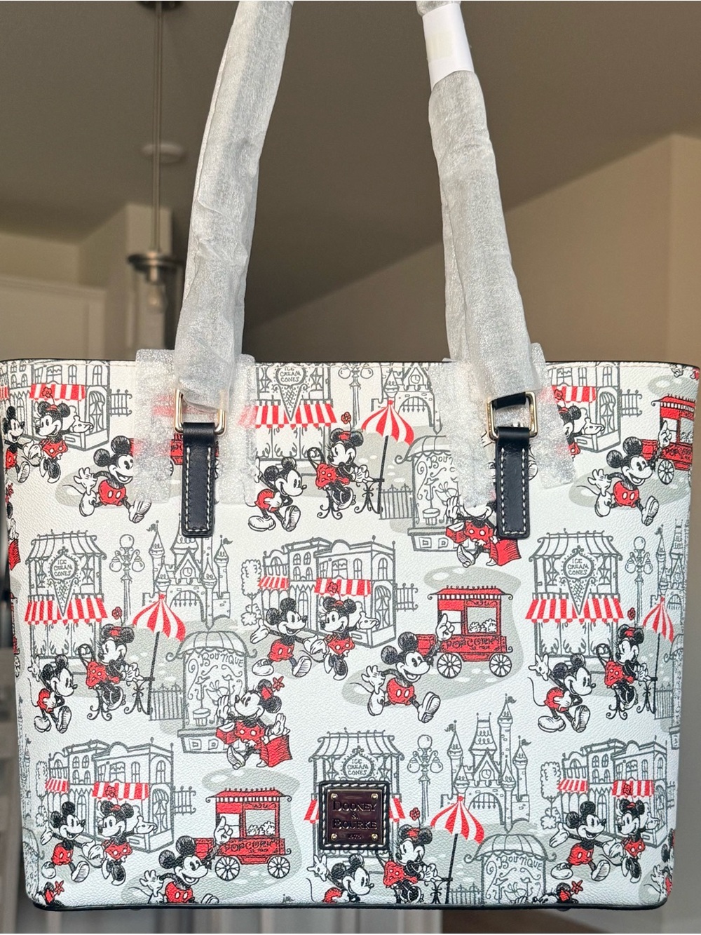 Dooney & Bourke Mickey Mouse Parade Tote - White/Red/Black - Picture 2 of 3